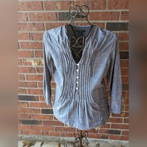 Gap Denim Pintuck Blouse Sz XS
